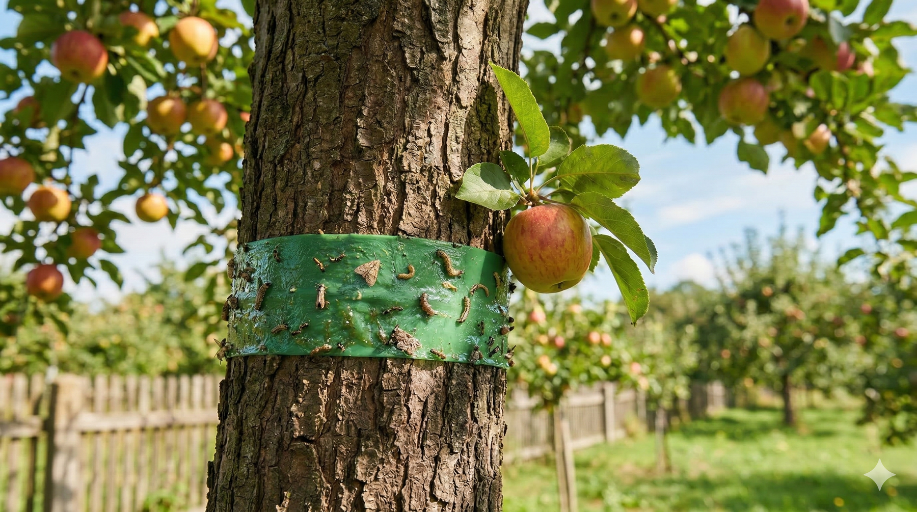Bandes collantes sur les pommiers : sont-elles efficaces contre le carpocapse des pommes ? – La réponse