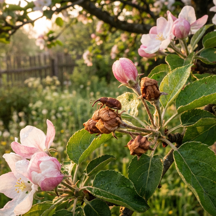 Photos de cueilleurs de fleurs de pommier : identifier de manière fiable le ravageur et les dégâts