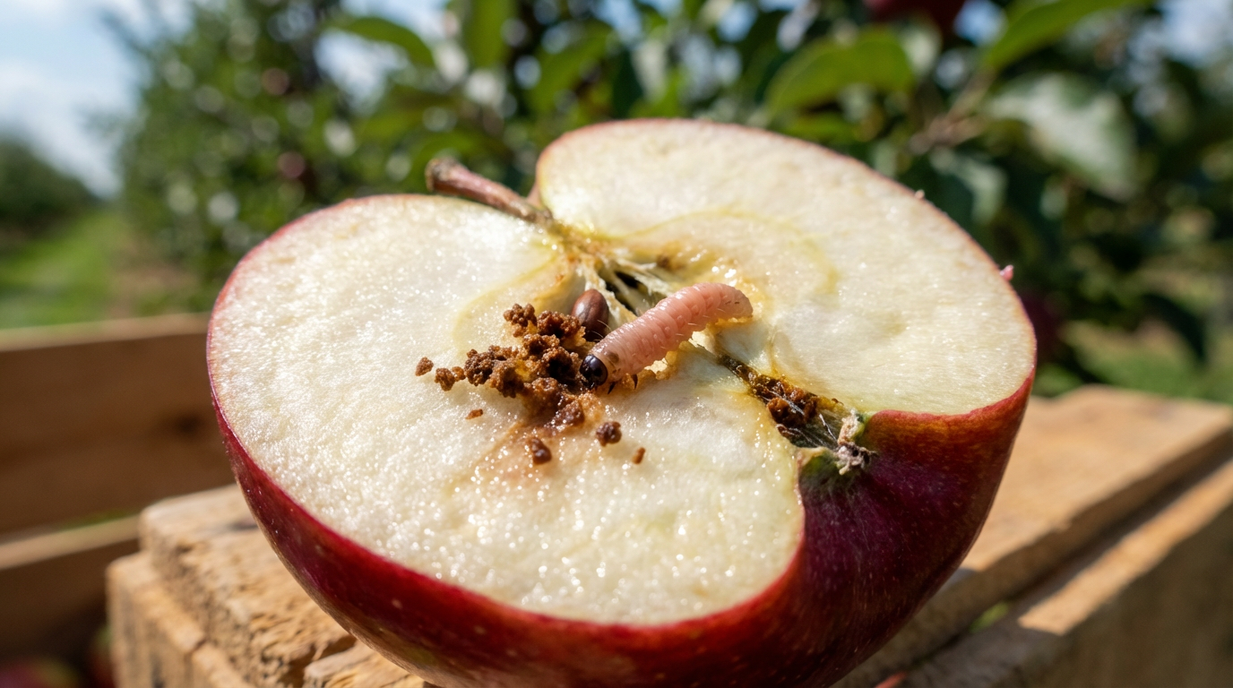 Identification des larves et chenilles du carpocapse des pommes : apparence, cachettes, photos
