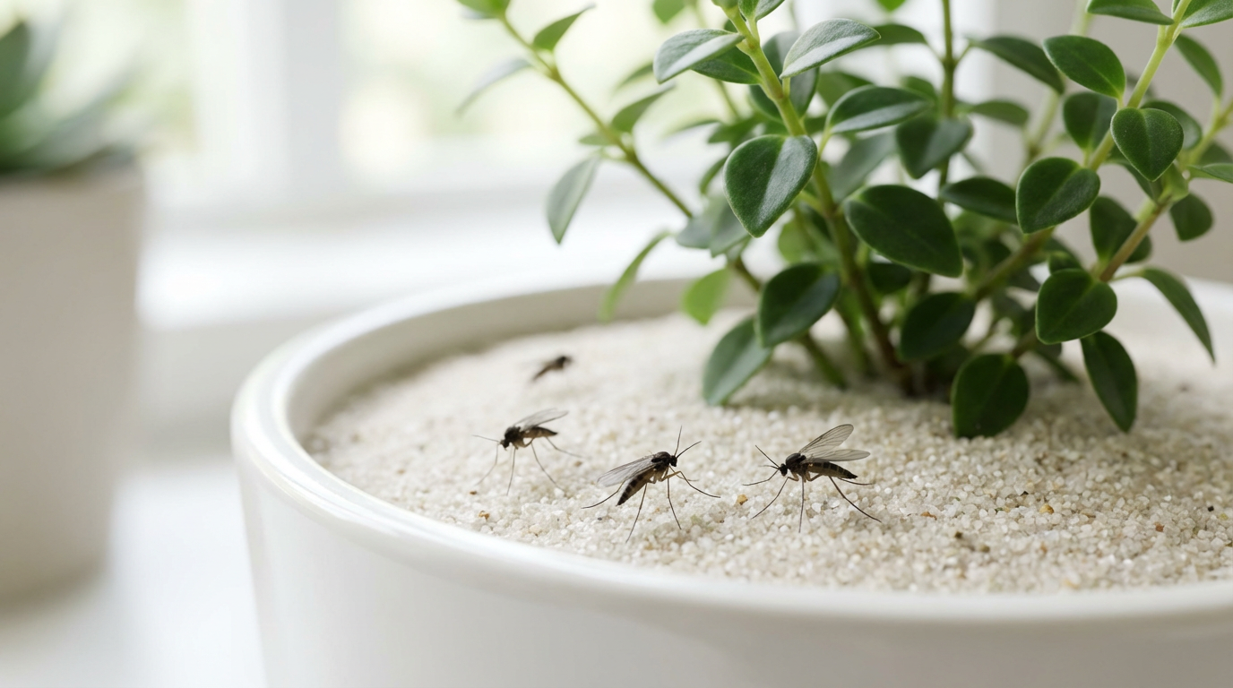 Du sable de quartz contre les moucherons des terreaux ?