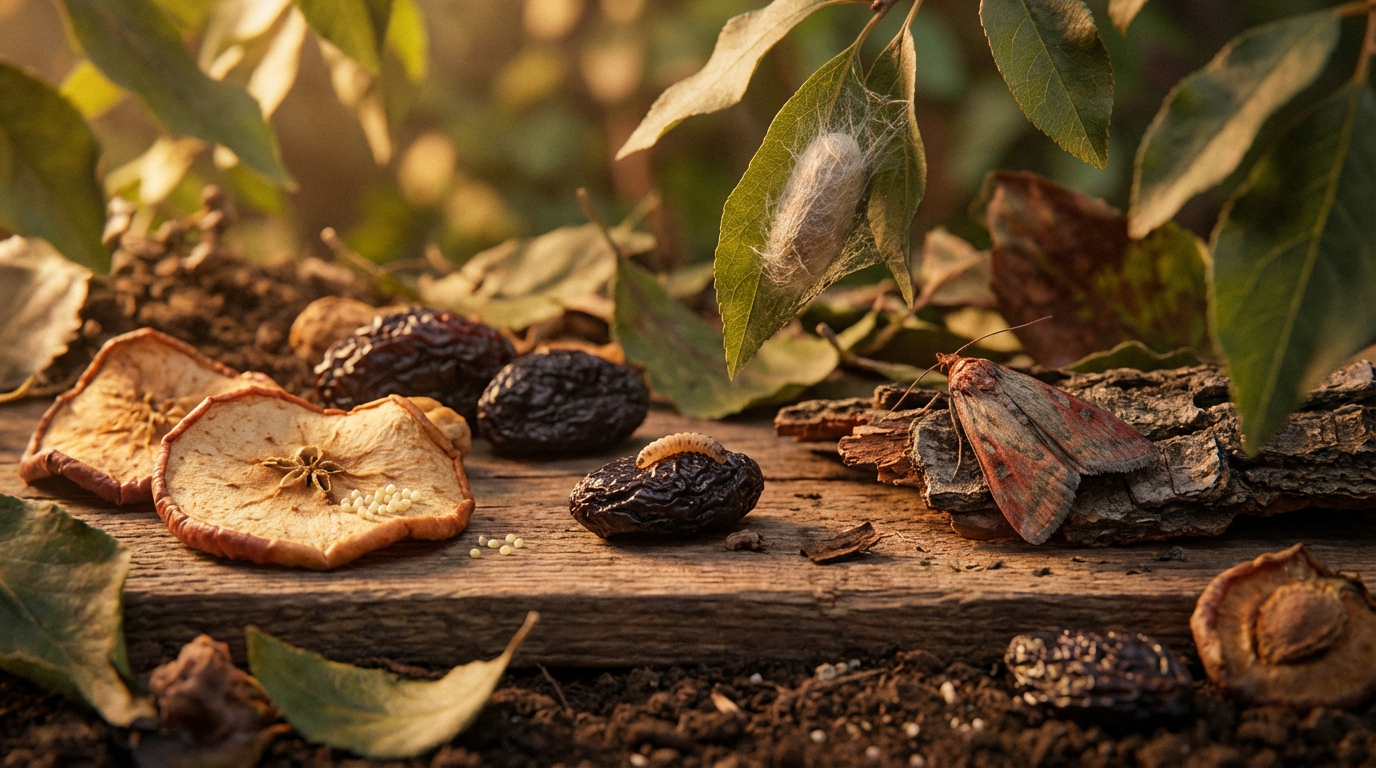 Stades de développement de la tordeuse des fruits secs : de l'œuf à la teigne en détail
