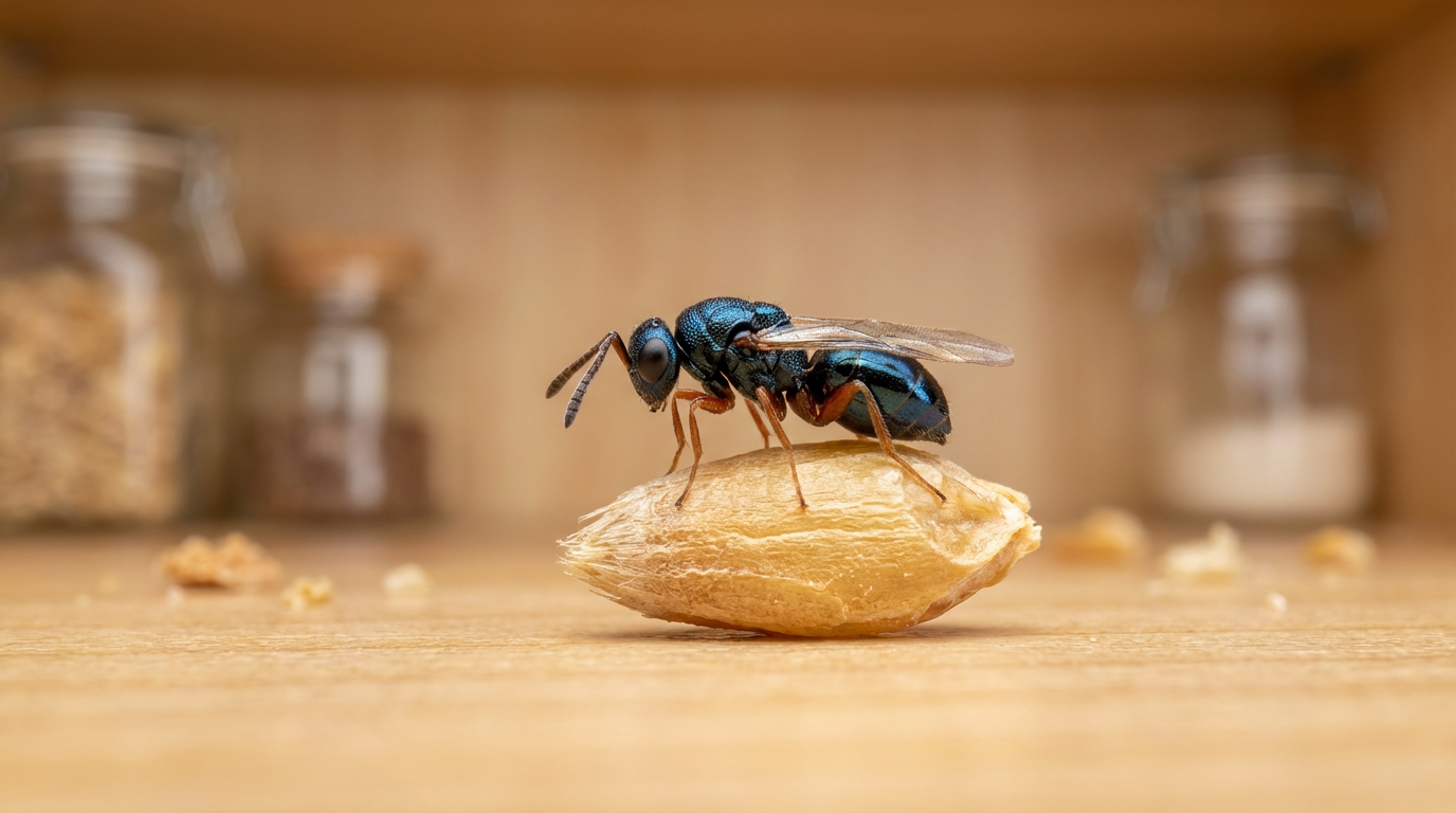 Guêpes de stockage Guêpes parasites Différence : Trouvez le bon insecte utile contre les ravageurs des stockages
