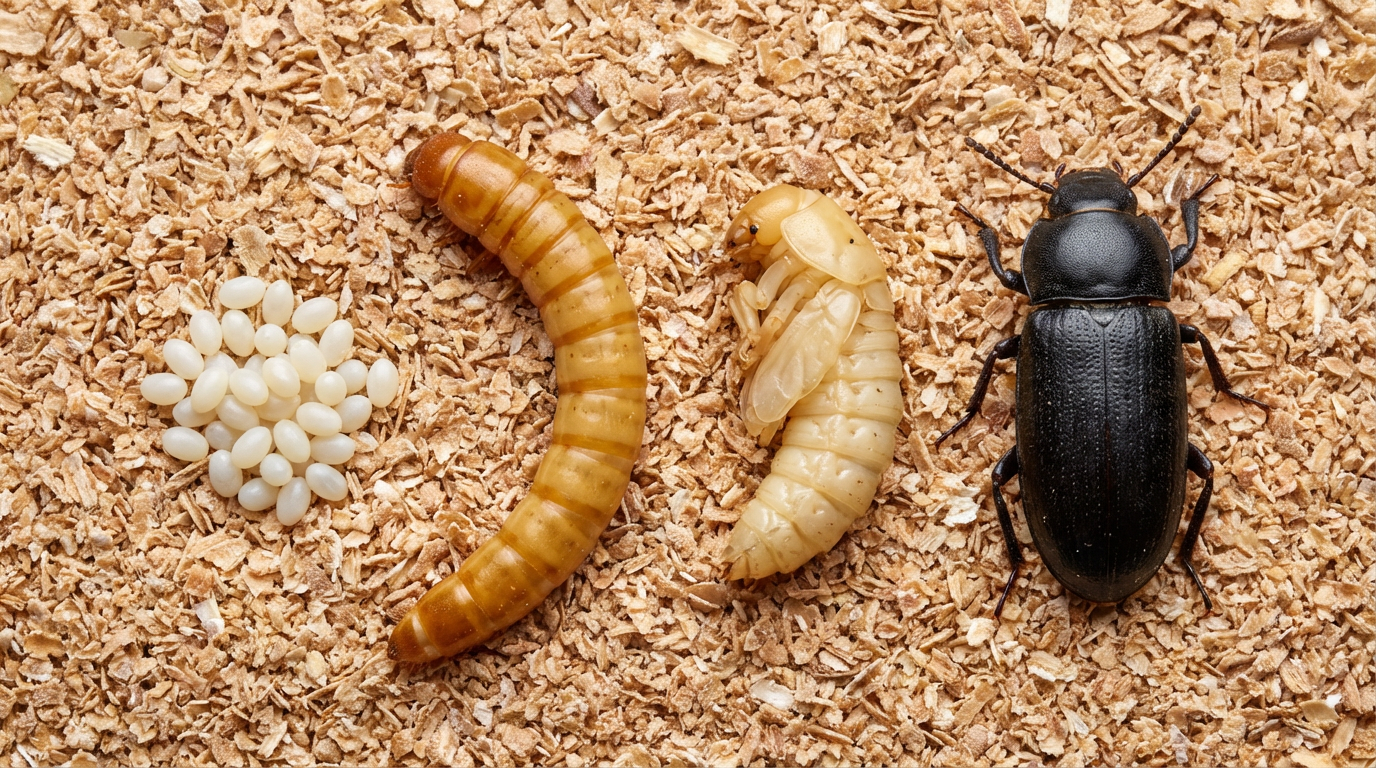 Le cycle du coléoptère de la farine : l’évolution fascinante de l’œuf au coléoptère