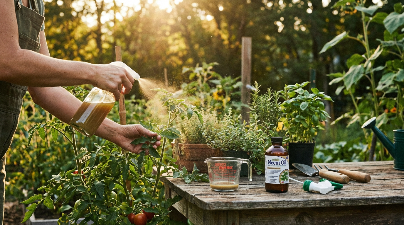 Utilisation de l'huile de Neem sur les plantes : dosage, effet & conseils de pro