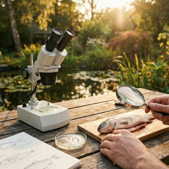 Nématodes chez les poissons : diagnostic, traitement & risque de zoonose