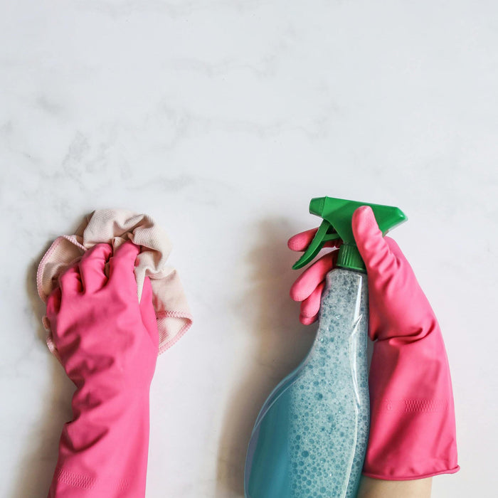 Reinigungsspray Handschuhe