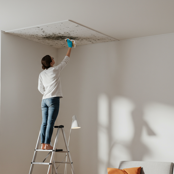 Moisissure au plafond : causes et élimination