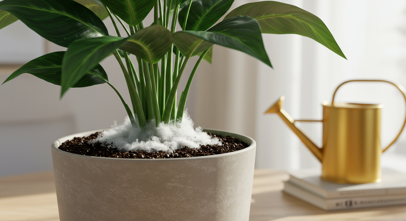 Moisissure sur le terreau ou la terre des plantes