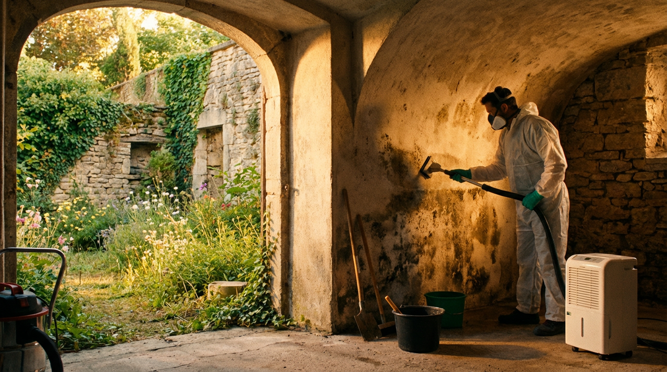 Enlever la moisissure au sous-sol et sur le mur du sous-sol : instructions professionnelles