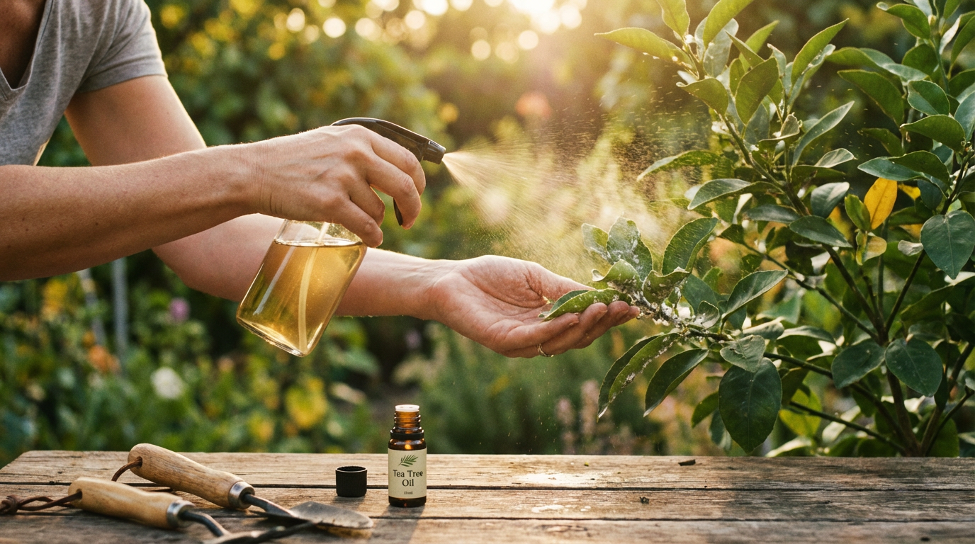 Huile d'arbre à thé contre les cochenilles : application, effets & risques