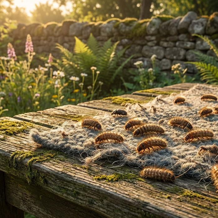 Photos d'anthrènes des tapis : reconnaître les larves et les combattre efficacement