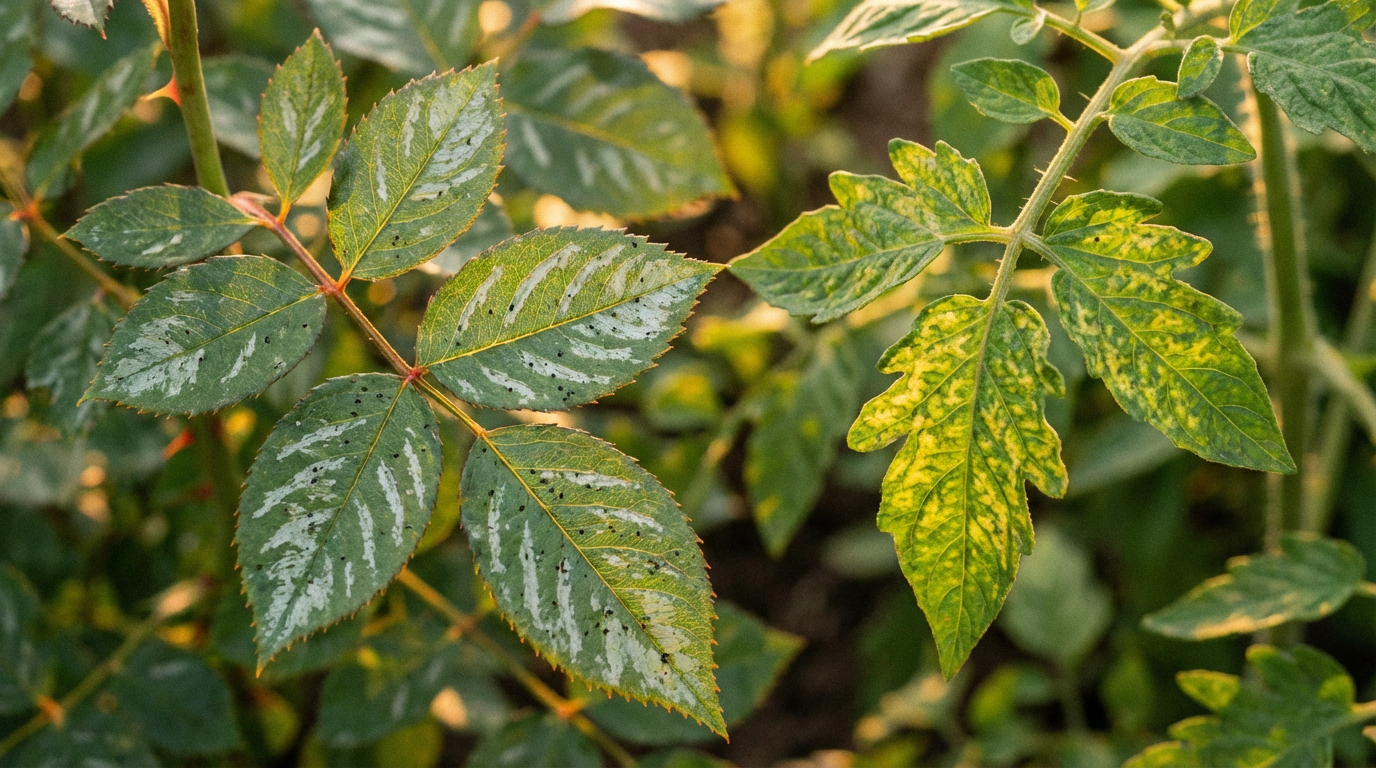 Reconnaître les dommages causés par les thrips : brillance argentée, taches fécales et symptômes viraux