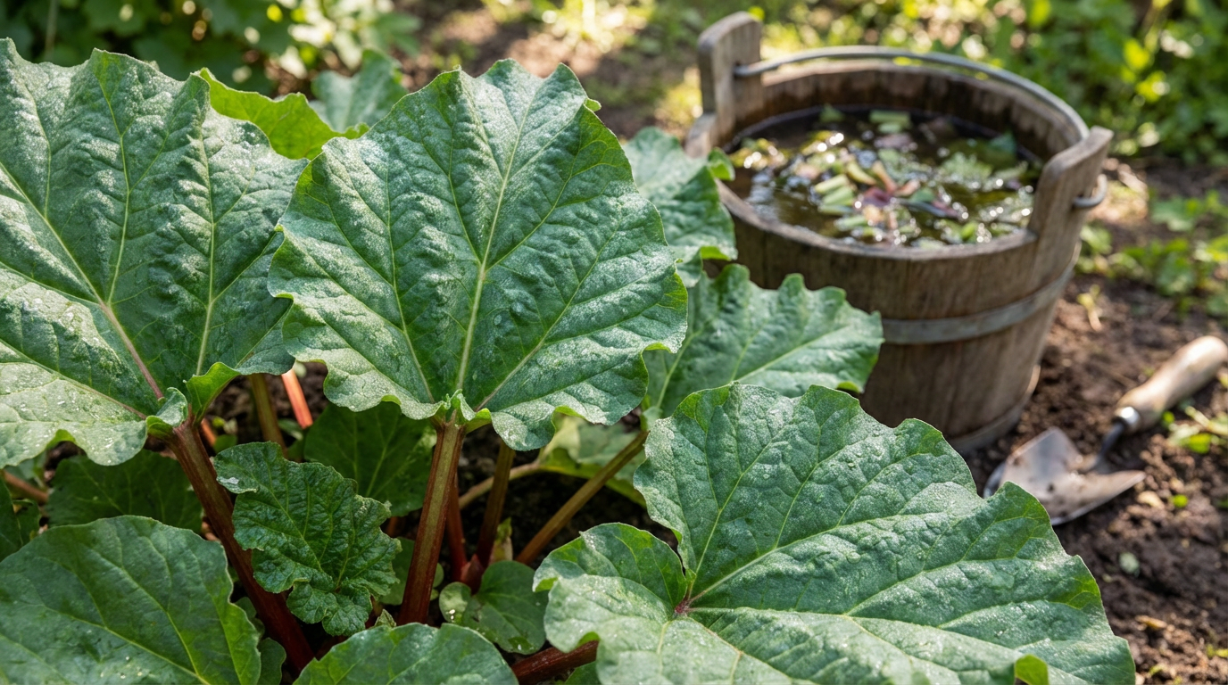 Fumier de rhubarbe contre les pucerons : une aide naturelle pour votre jardin