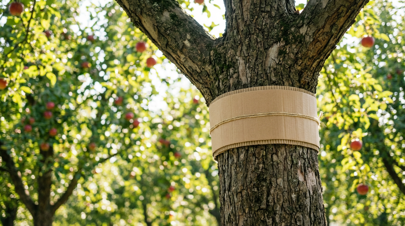 Bandes de carton ondulé/pièges contre le carpocapse des pommes : Quand les installer ? + Instructions