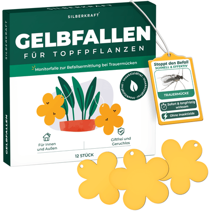 Piège jaune panneaux jaunes autocollants jaunes 12 pièces contre les mouches des fruits, les moucherons fongiques et bien plus encore.