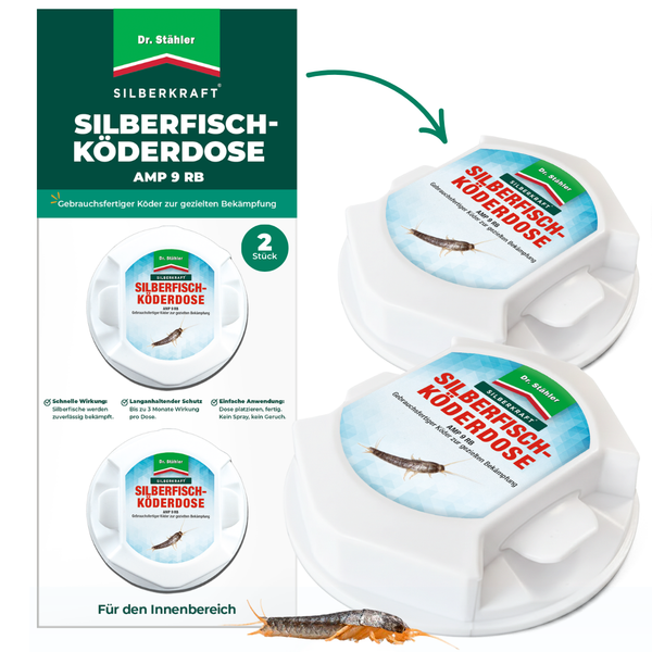 Dr. Stähler Silberkraft Boîte d'appâts pour poissons d'argent AMP 9 RB - appât prêt à l'emploi pour un contrôle ciblé des poissons d'argent, 2 pièces par paquet, avec un effet rapide et durable