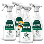 Pack de quatre sprays anti-insectes universels Silberkraft à effet immédiat et durable contre les insectes volants et rampants. Contient un subtil parfum de citron, est à base d’eau et ne contient pas de perméthrine. Fabriqué en Allemagne à partir de plastique recyclé pour une protection durable contre les insectes.