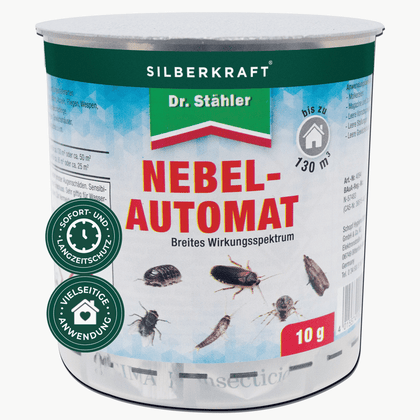 Silberkraft Nebelautomat 10g Fogger zur effektiven Insektenbekämpfung in Wohnräumen gegen Ungeziefer mit Langzeitwirkung