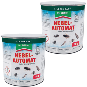 Silberkraft Nebelautomat 2x10g Set für effektive Insektenbekämpfung in mehreren Räumen mit zuverlässiger Langzeitwirkung