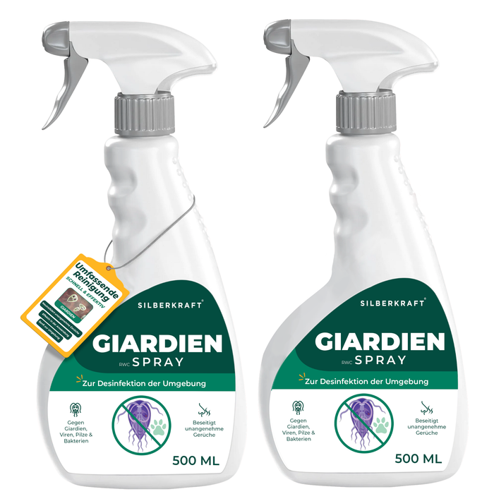 Spray Giardia contre Giardia, bactéries, virus et champignons avec eBook gratuit - Silberkraft