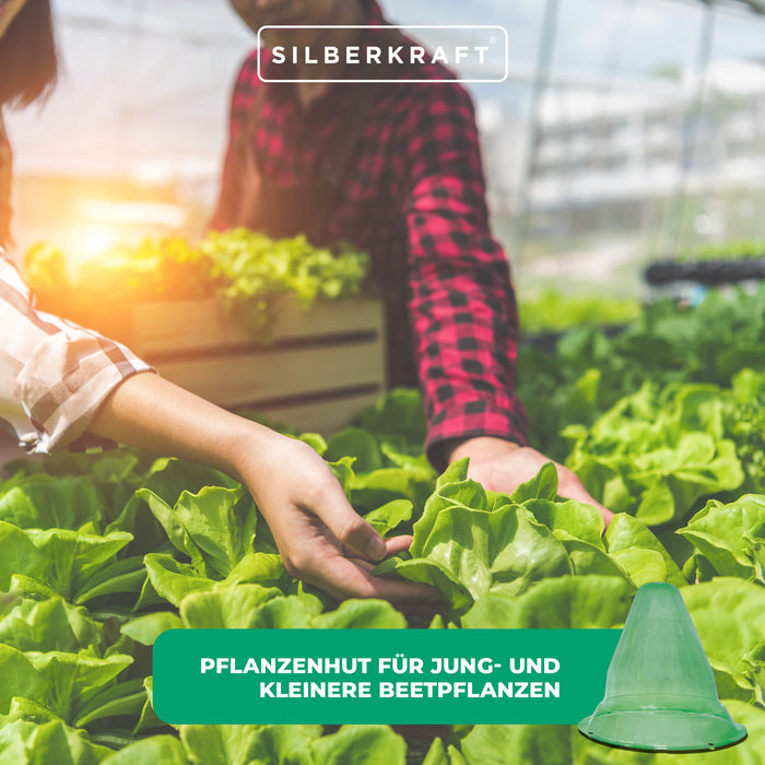 Chapeau végétal pour plantes à massif jeunes et petites : protection des plantes très efficace contre le soleil, le gel, le vent, la grêle et les escargots