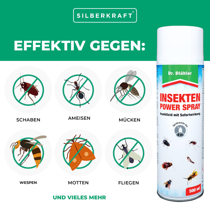 Insect Power Spray : Solution efficace contre les parasites rampants et volants tels que les cafards et les mites.