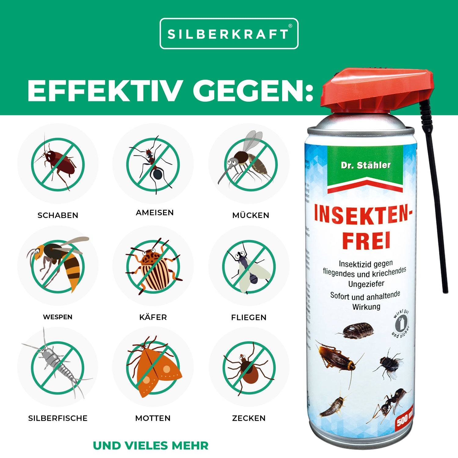 Spray anti-insectes efficace : Insecticide universel à action instantanée contre les insectes volants et rampants dans la maison