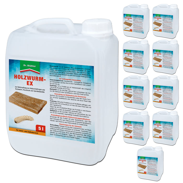 Spray anti-vers à bois efficace : protection fiable contre les parasites du bois tels que les vers à bois, les coléoptères domestiques et les coléoptères de l'aubier.