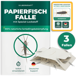 Lot de 3 - Piège à poisson en papier Silberkraft avec attractif spécial intégré pour lutter contre les poissons en papier dans la maison