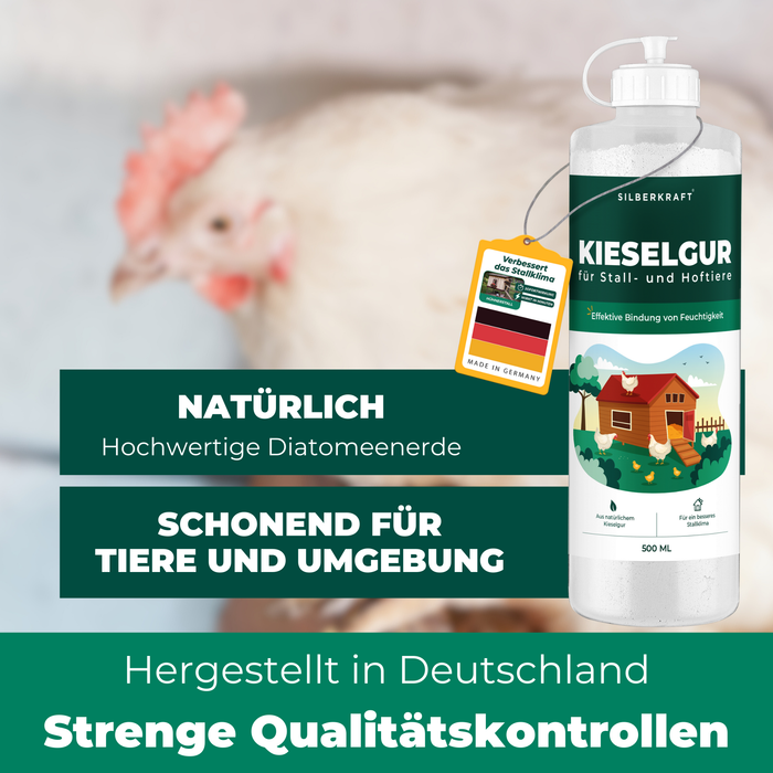 Terre de diatomées pour poulets et animaux de la ferme - Silberkraft