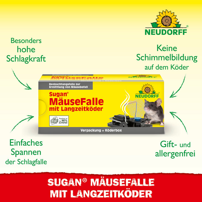 Piège à souris Neudorff Sugan avec appât longue durée - Silberkraft