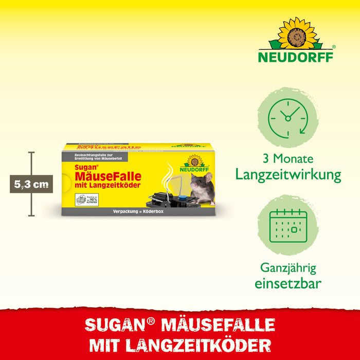 Piège à souris Neudorff Sugan avec appât longue durée - Silberkraft
