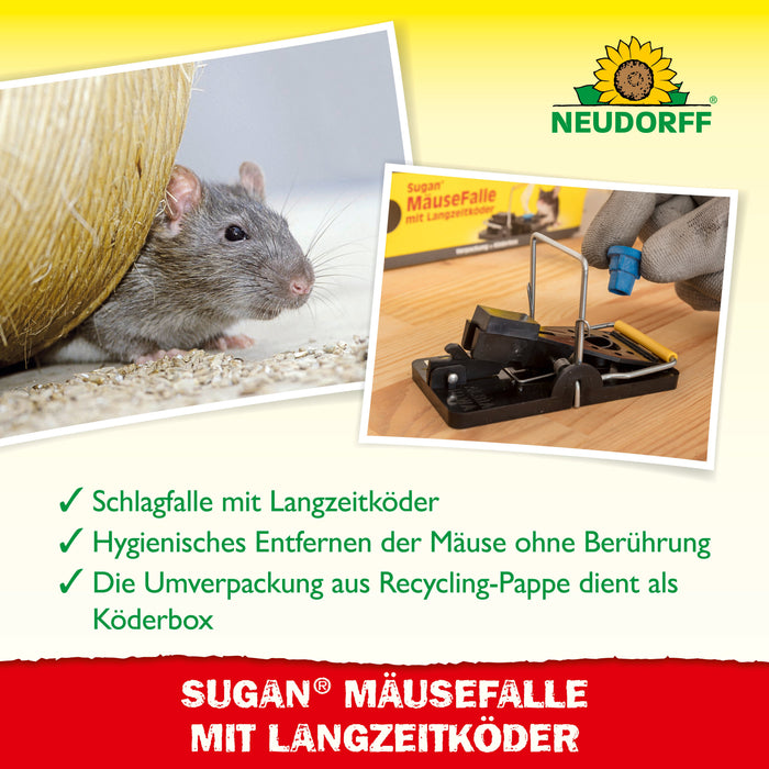 Piège à souris Neudorff Sugan avec appât longue durée - Silberkraft