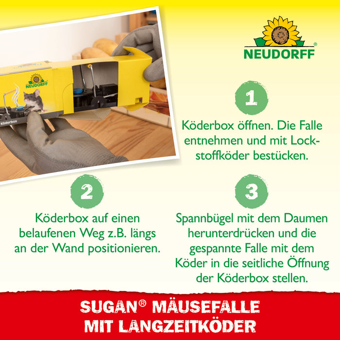 Piège à souris Neudorff Sugan avec appât longue durée - Silberkraft