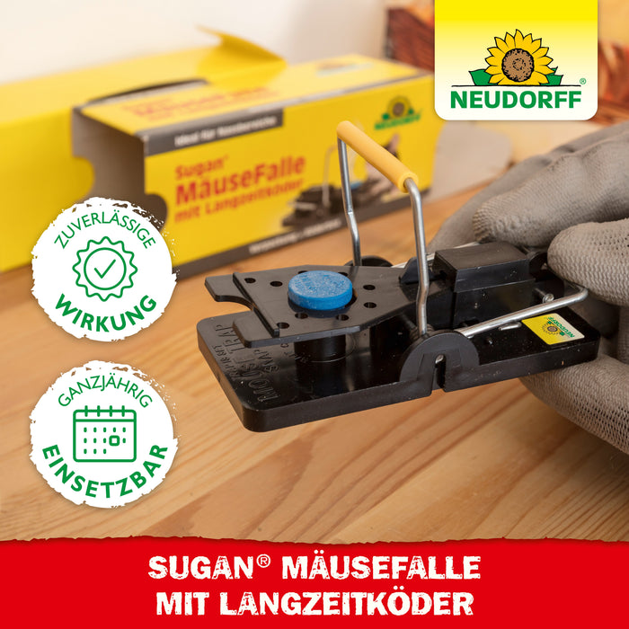 Piège à souris Neudorff Sugan avec appât longue durée - Silberkraft