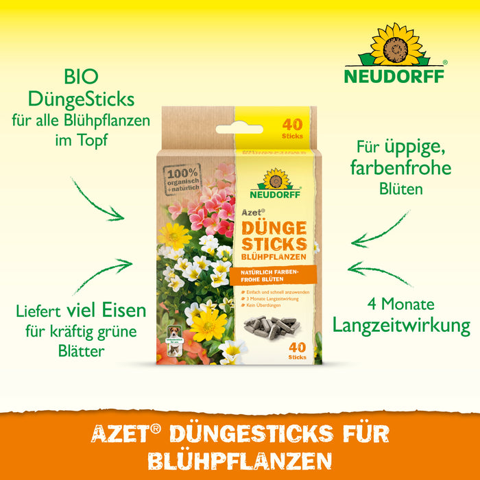 Neudorff Azet bâtons d'engrais pour plantes à fleurs - Silberkraft