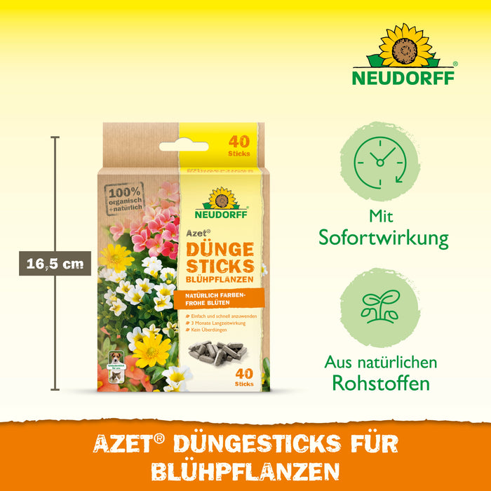 Neudorff Azet bâtons d'engrais pour plantes à fleurs - Silberkraft