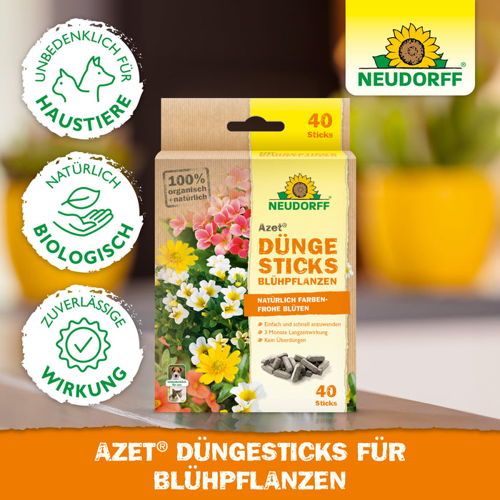Neudorff Azet bâtons d'engrais pour plantes à fleurs - Silberkraft
