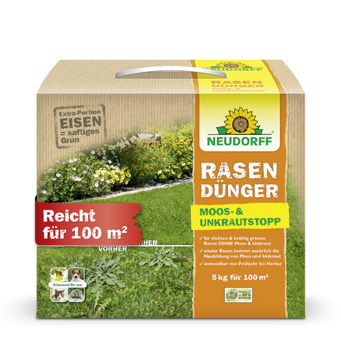 Neudorff engrais pour pelouse mousse et mauvaises herbes stop 5 kg
