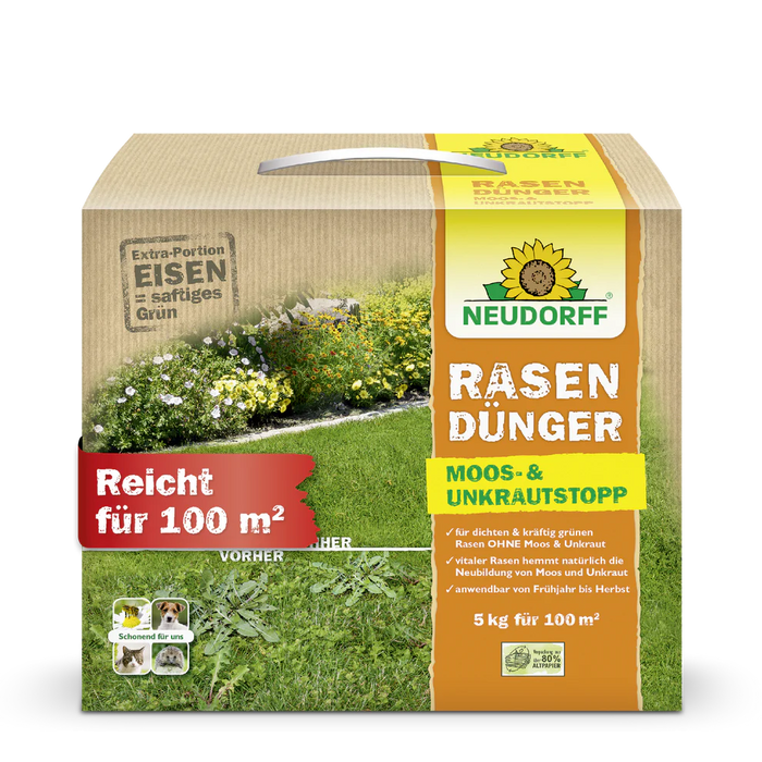 Engrais pour pelouse Neudorff anti-mousse et anti-mauvaises herbes