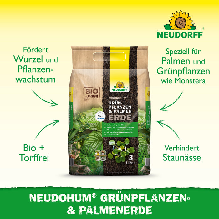 Neudorff NeudoHum Terreau pour plantes vertes et palmiers - Silberkraft