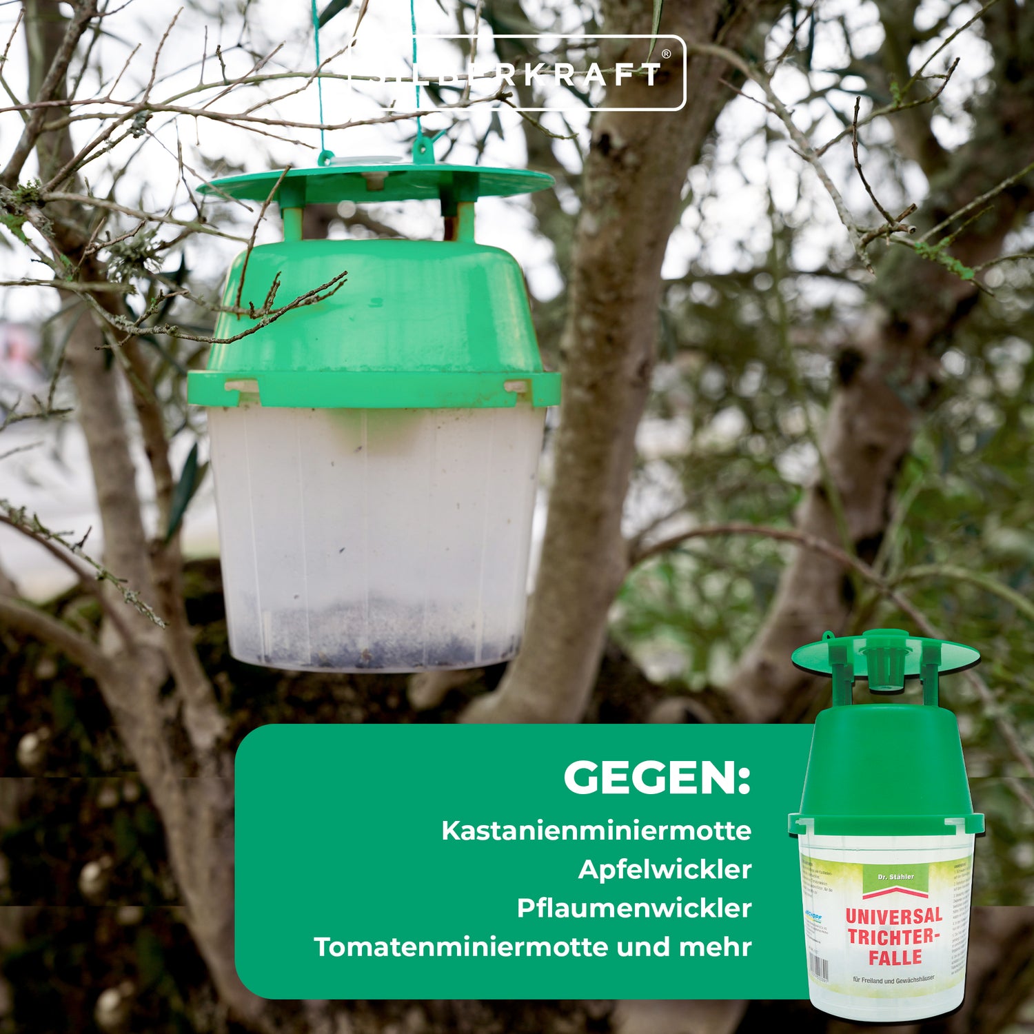 Universal Trichterfalle ohne Lockstoff: Praktische Lösung gegen Schadschmetterlinge - Silberkraft