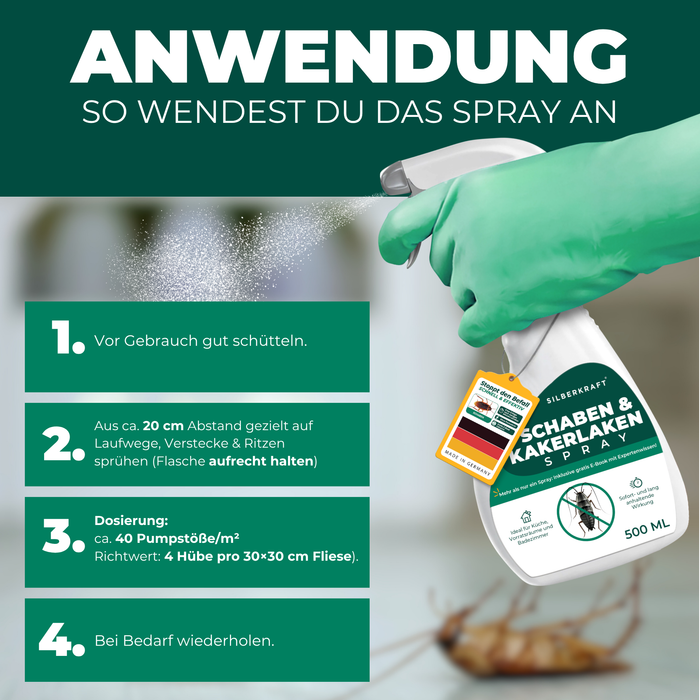 5. Silberkraft-Schabenspray Kakerlaken 500ml Anwendung (How-to)