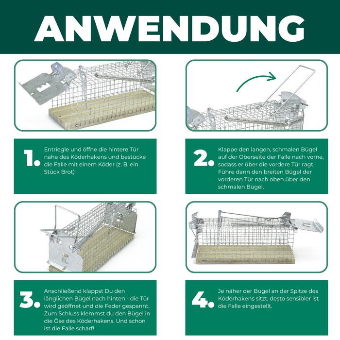 Piège vivant pour souris en fil de fer - Piège à souris - Alternative respectueuse des animaux aux pièges à pression et aux appâts empoisonnés