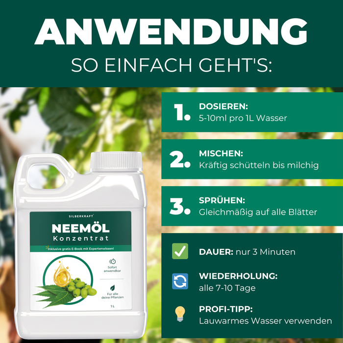 Huile de neem avec émulsifiant – Concentré d'huile de neem nourrissant pour vos plantes