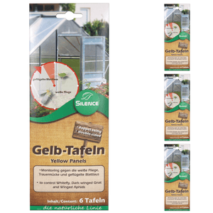 Silence Gelbtafeln (klein): Optimales Monitoring gegen die weiße Fliege, Trauermücke und Blattlaus - Silberkraft