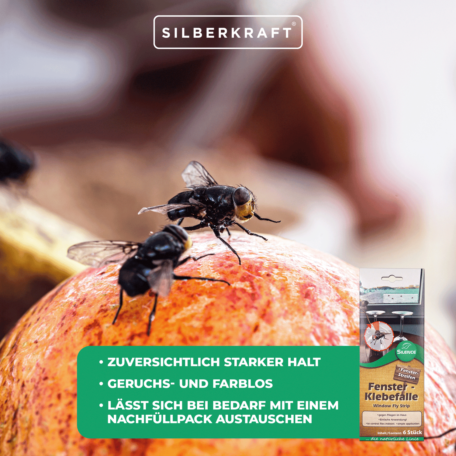 Piège adhésif pour fenêtre Silence : Piège à mouches efficace pour les fenêtres à l'aspect transparent