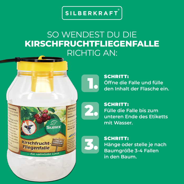 Silence Kirschfruchtfliegenfalle: Ideal zum Abfangen von Fruchtfliegen - Silberkraft