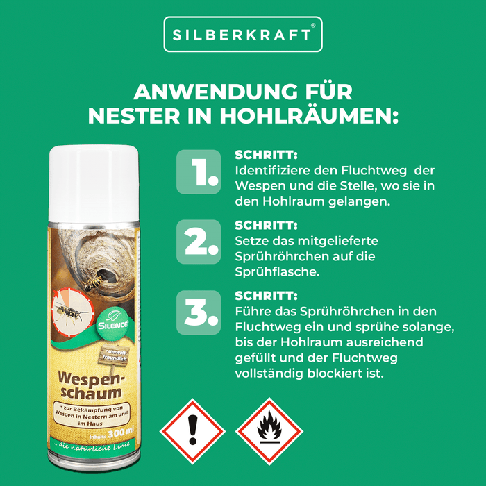 Mousse guêpe Silence : Mousse prête à l'emploi pour lutter contre les nids de guêpes