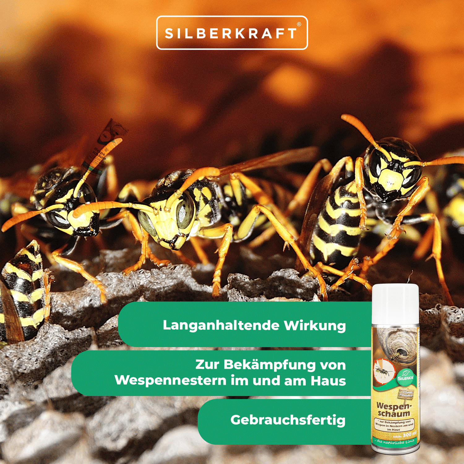 Mousse guêpe Silence : Mousse prête à l'emploi pour lutter contre les nids de guêpes